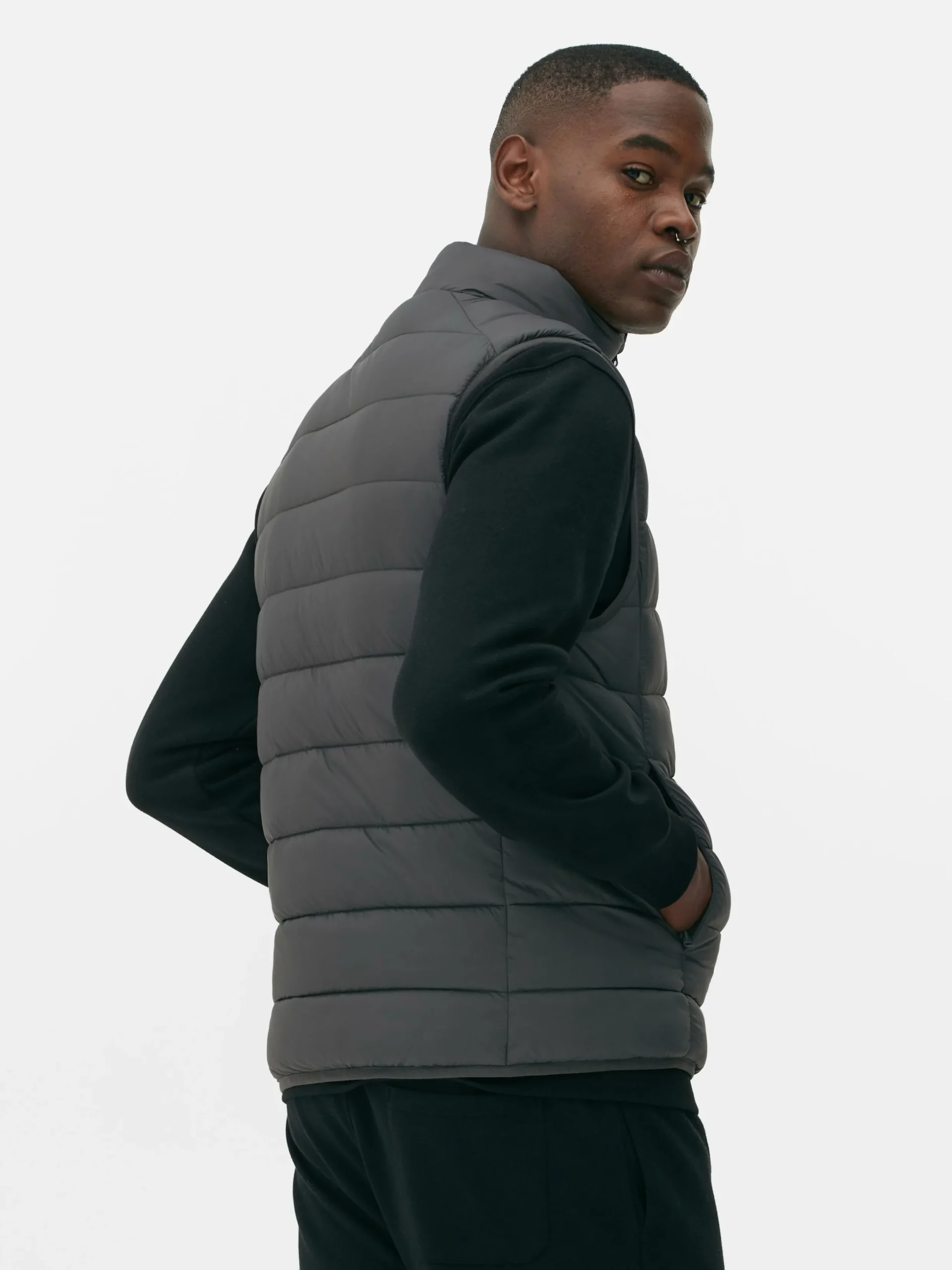 Hombre Primark Abrigos Y Chaquetas|Chaleco Acolchado Con Cremallera Integral