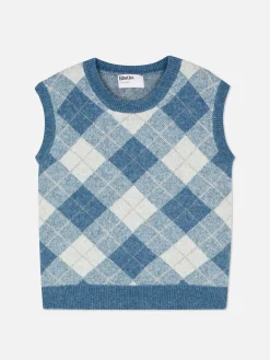 Mujer Primark Jerseys Y Cárdigans|Chaleco De Punto Con Motivo De Rombos De Rita Ora