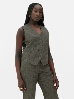 Mujer Primark Blazers|Chaleco En Tejido De Espiga De Rita Ora