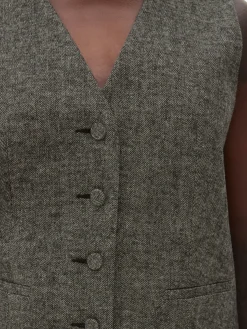 Mujer Primark Blazers|Chaleco En Tejido De Espiga De Rita Ora