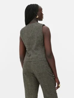 Mujer Primark Blazers|Chaleco En Tejido De Espiga De Rita Ora