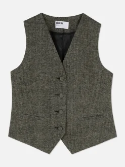 Mujer Primark Blazers|Chaleco En Tejido De Espiga De Rita Ora