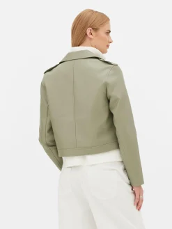 Mujer Primark Abrigos Y Chaquetas|Chaqueta Motera Básica De Cuero Sintético