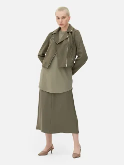 Mujer Primark Abrigos Y Chaquetas|Chaqueta Motera De Antelina