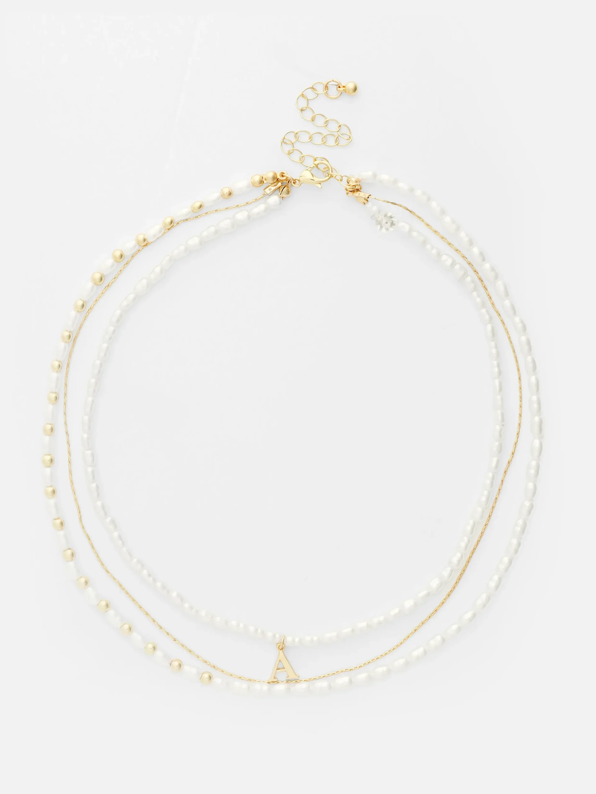 Mujer Primark Bisutería|Collar De Triple Cadena Con Inicial