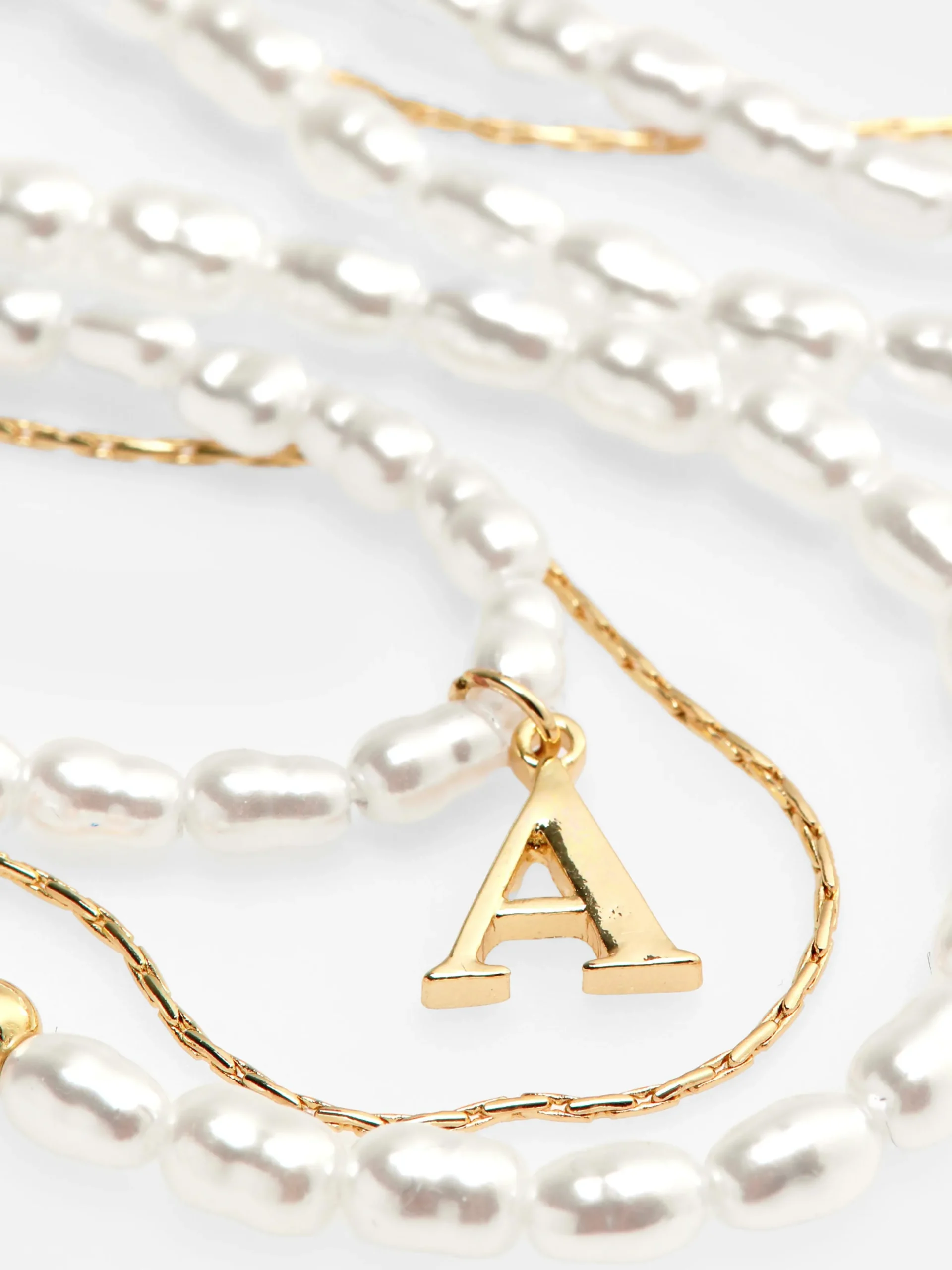 Mujer Primark Bisutería|Collar De Triple Cadena Con Inicial