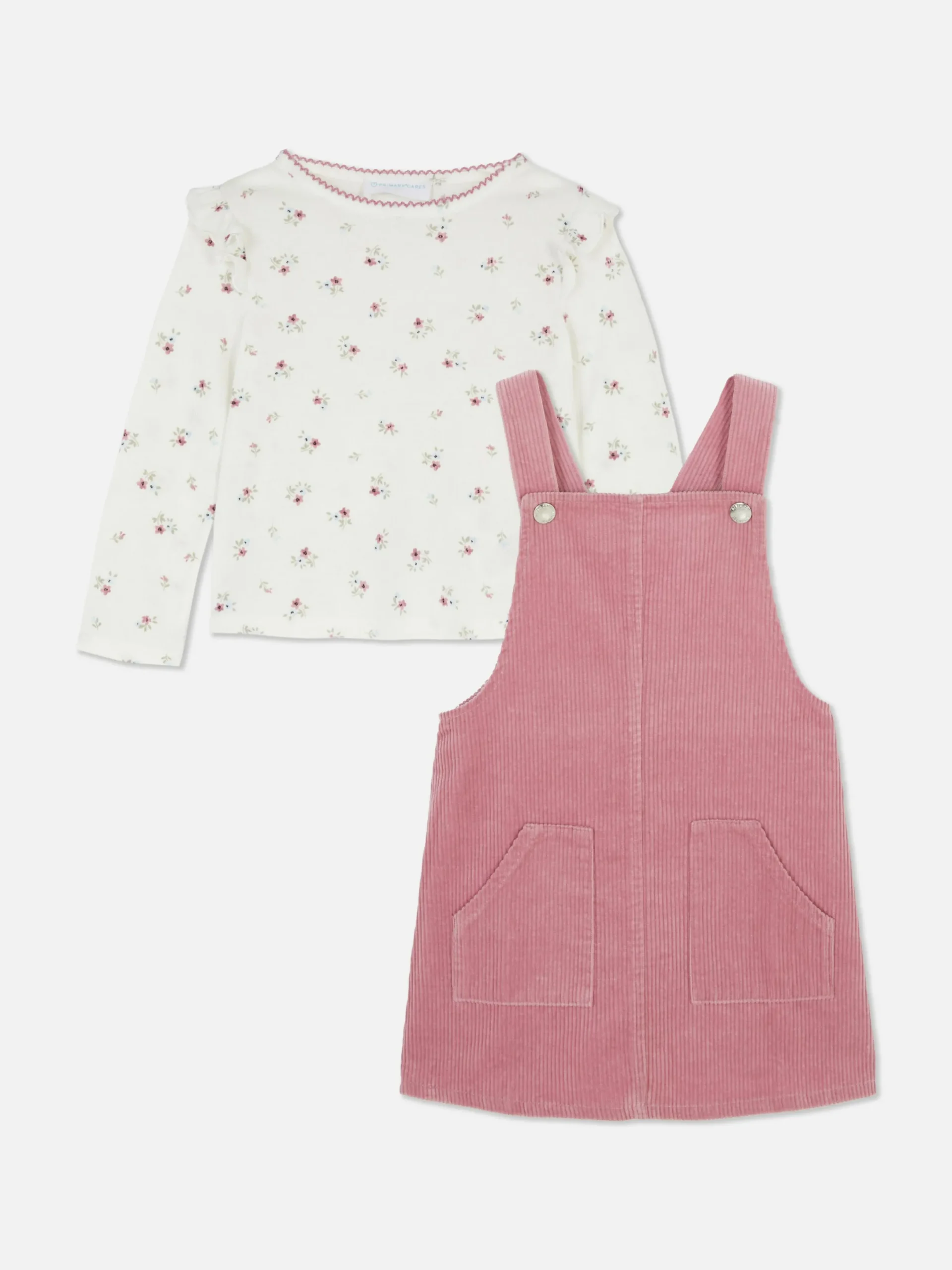 Niños Primark Conjuntos Y Sets|Conjunto De Camiseta Floral Y Pichi De Pana