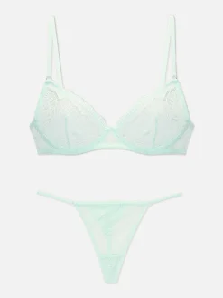Mujer Primark Sets De Lencería|Conjunto De Sujetador De Encaje Sin Relleno Y Tanga