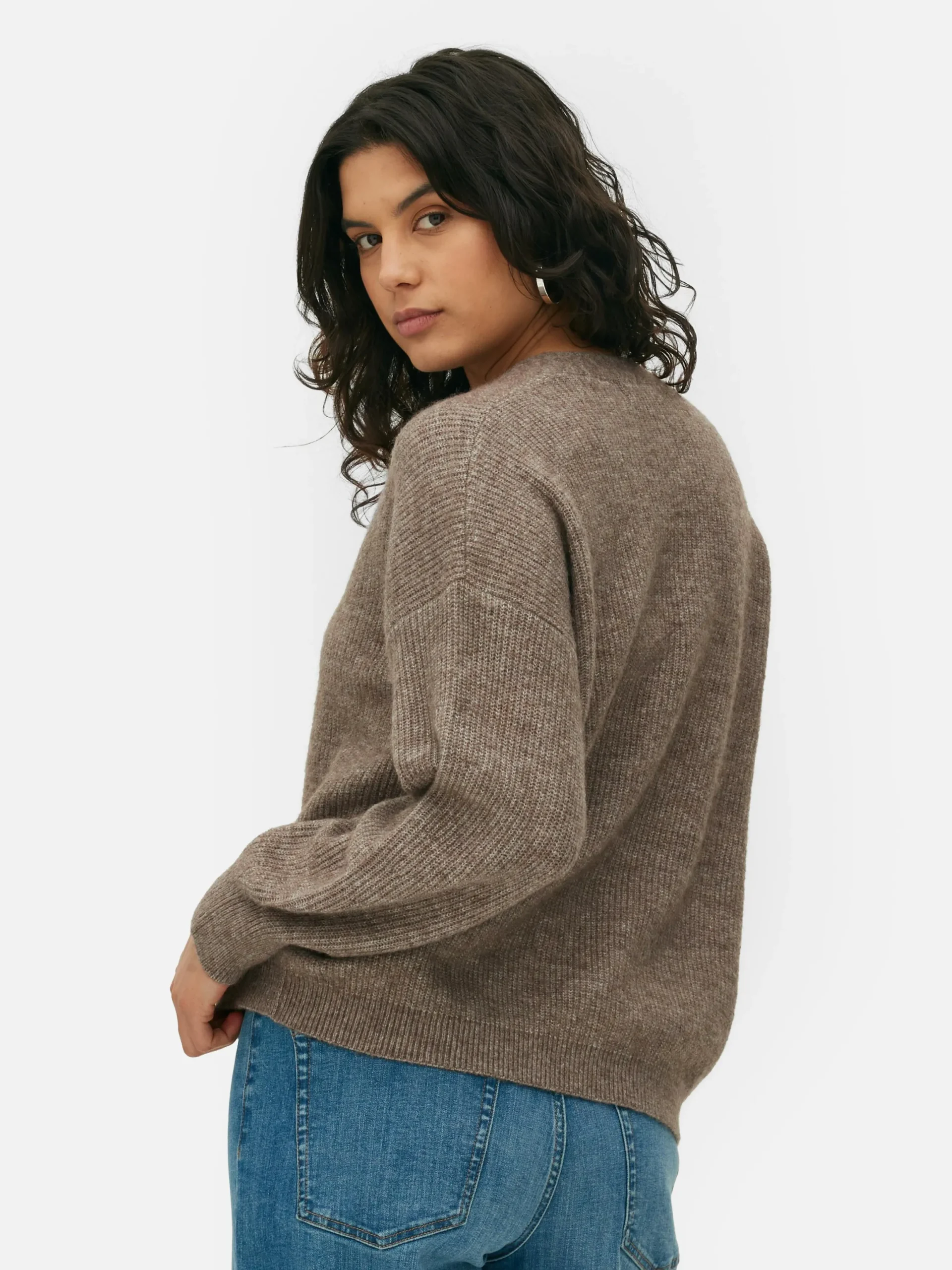 Mujer Primark Jerseys Y Cárdigans|Cárdigan Con Cuello De Pico Y Corte Holgado