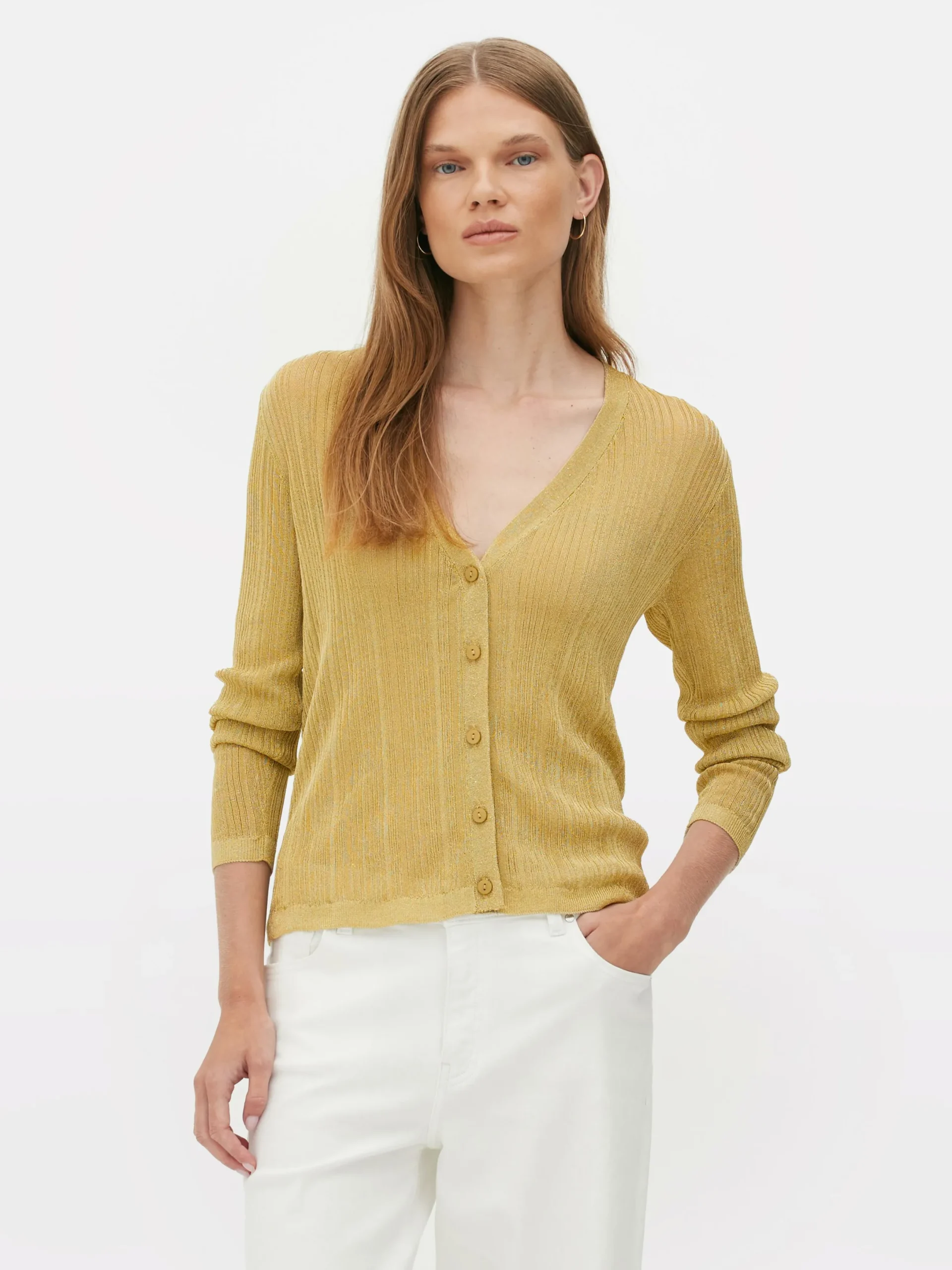 Mujer Primark Jerseys Y Cárdigans|Cárdigan De Punto Con Cuello De Pico De The Edit