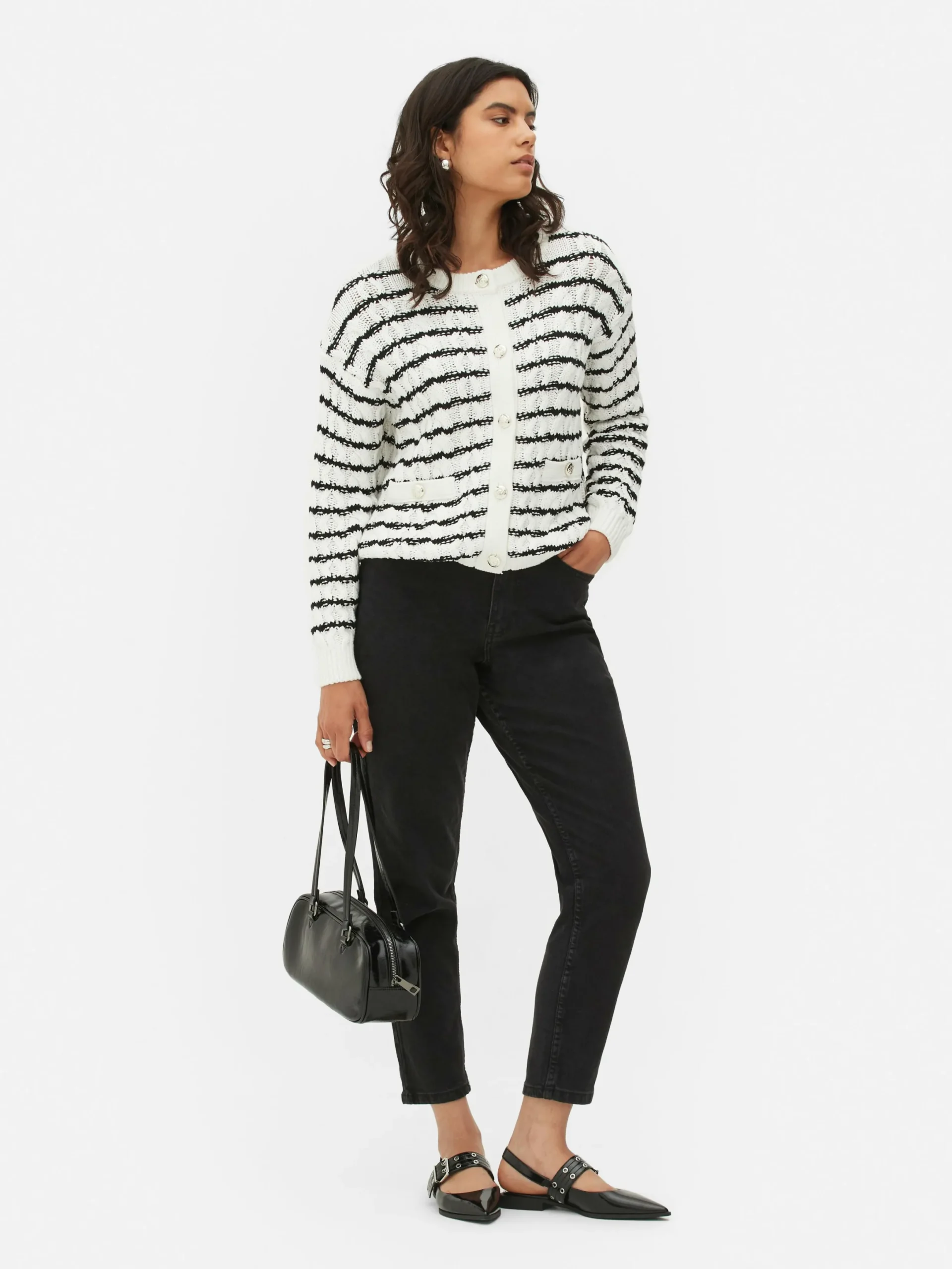 Mujer Primark Jerseys Y Cárdigans|Cárdigan De Punto De Ochos A Rayas