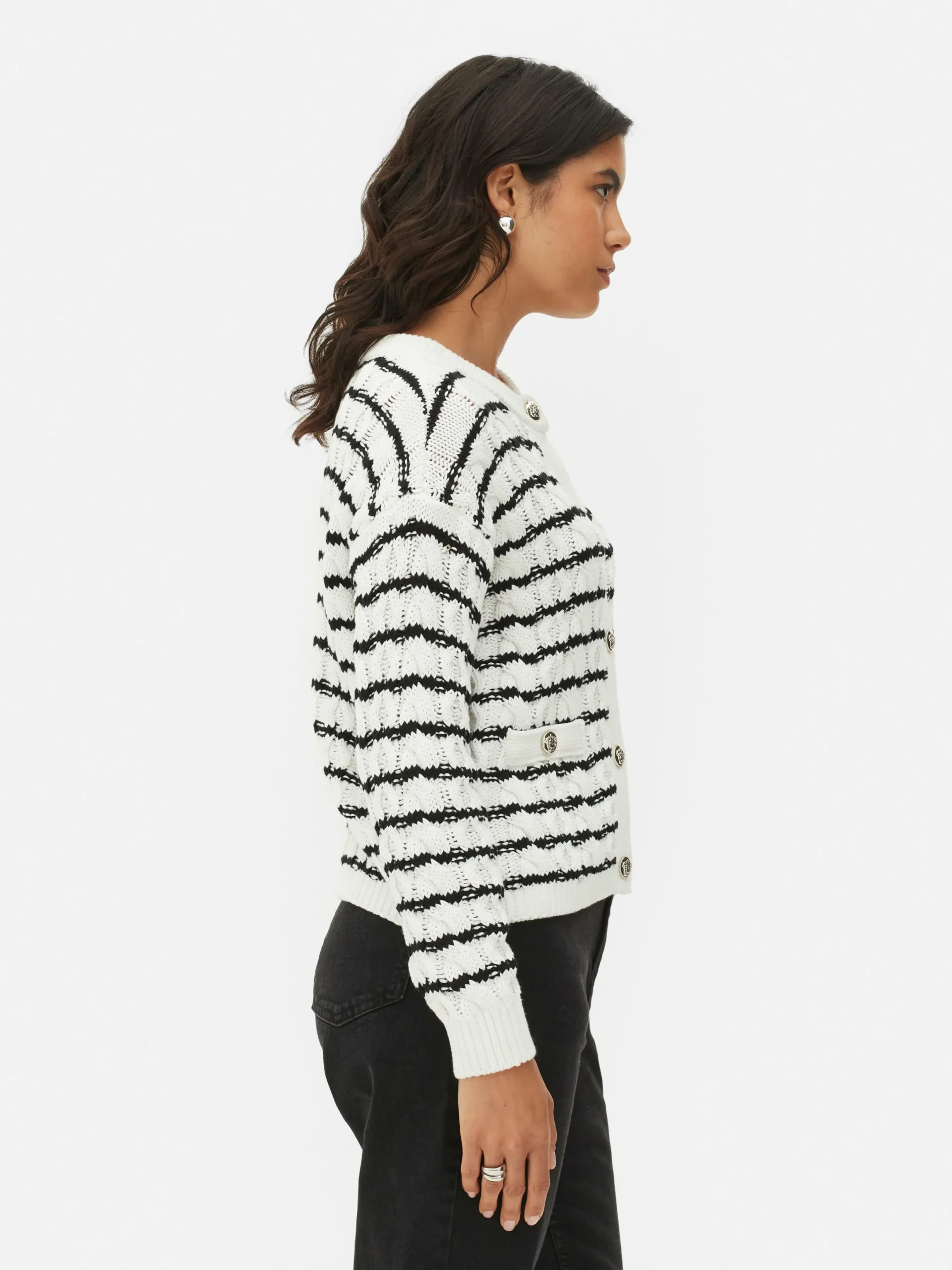 Mujer Primark Jerseys Y Cárdigans|Cárdigan De Punto De Ochos A Rayas