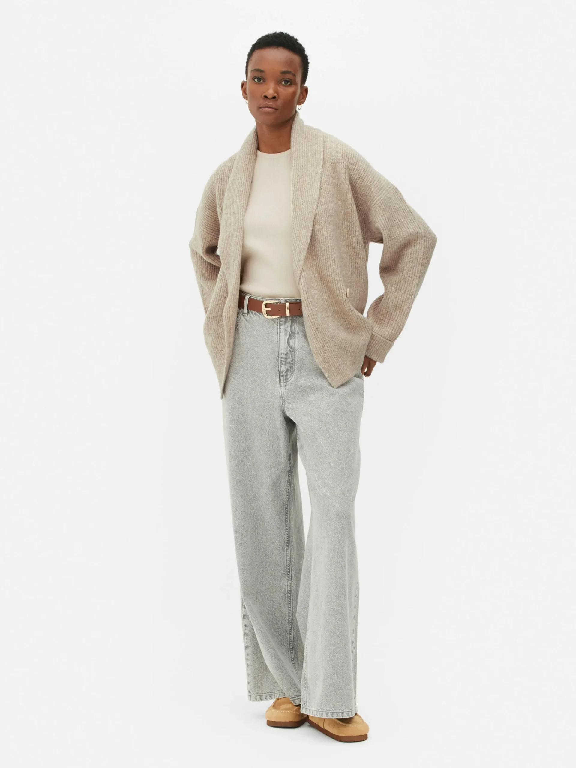 Mujer Primark Jerseys Y Cárdigans|Cárdigan Drapeado Con Botones De Estilo Chal