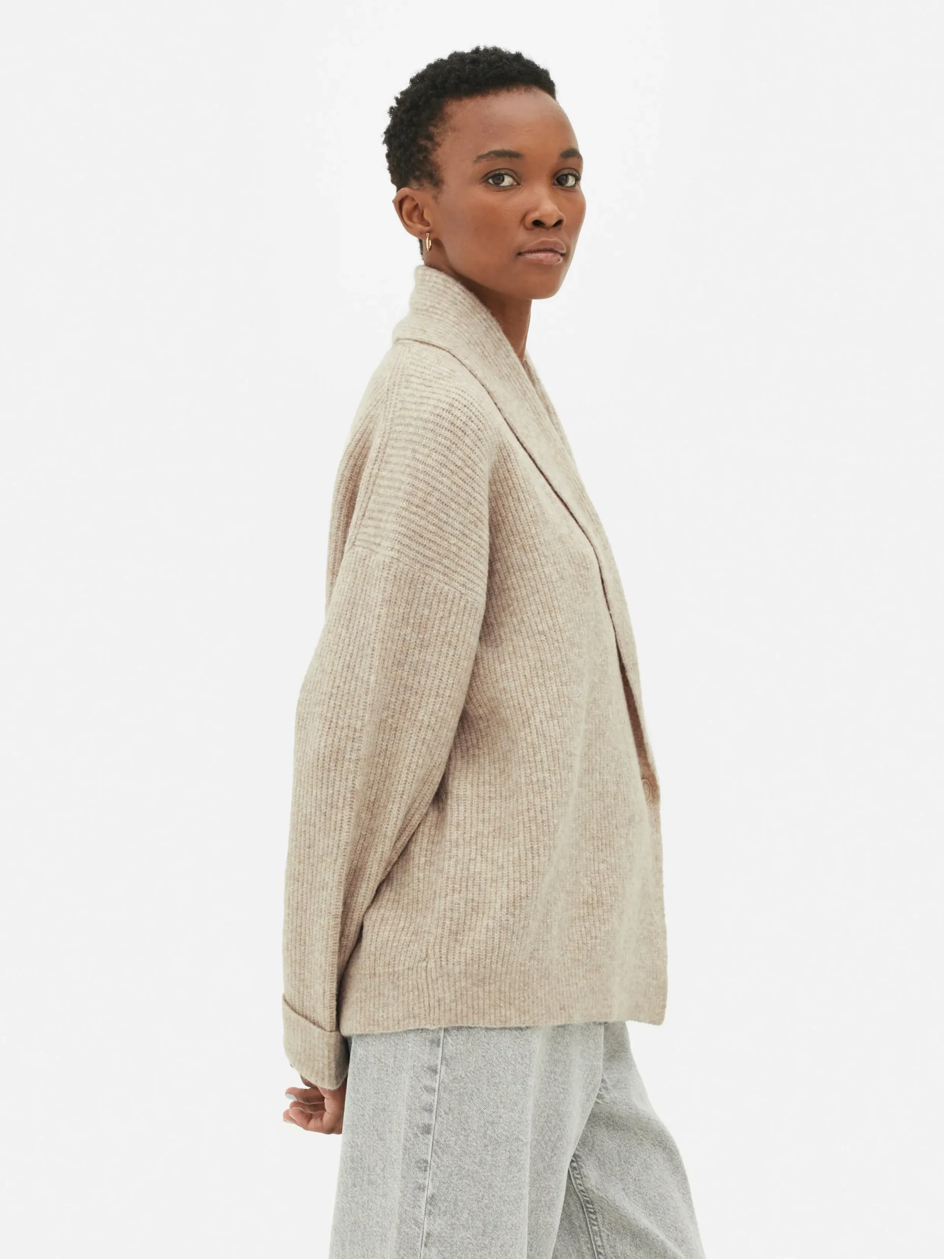 Mujer Primark Jerseys Y Cárdigans|Cárdigan Drapeado Con Botones De Estilo Chal