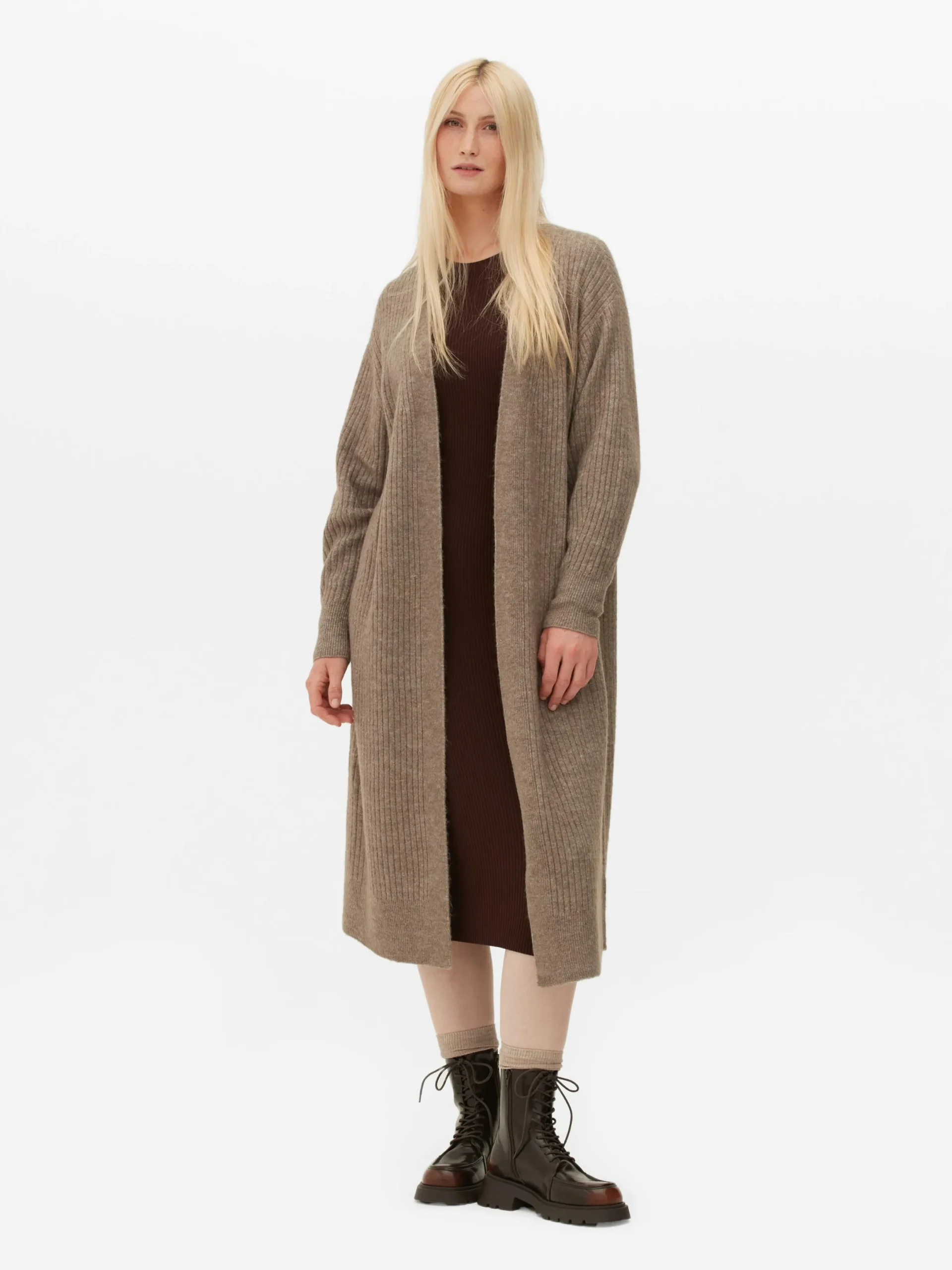 Mujer Primark Jerseys Y Cárdigans|Cárdigan Largo Acanalado