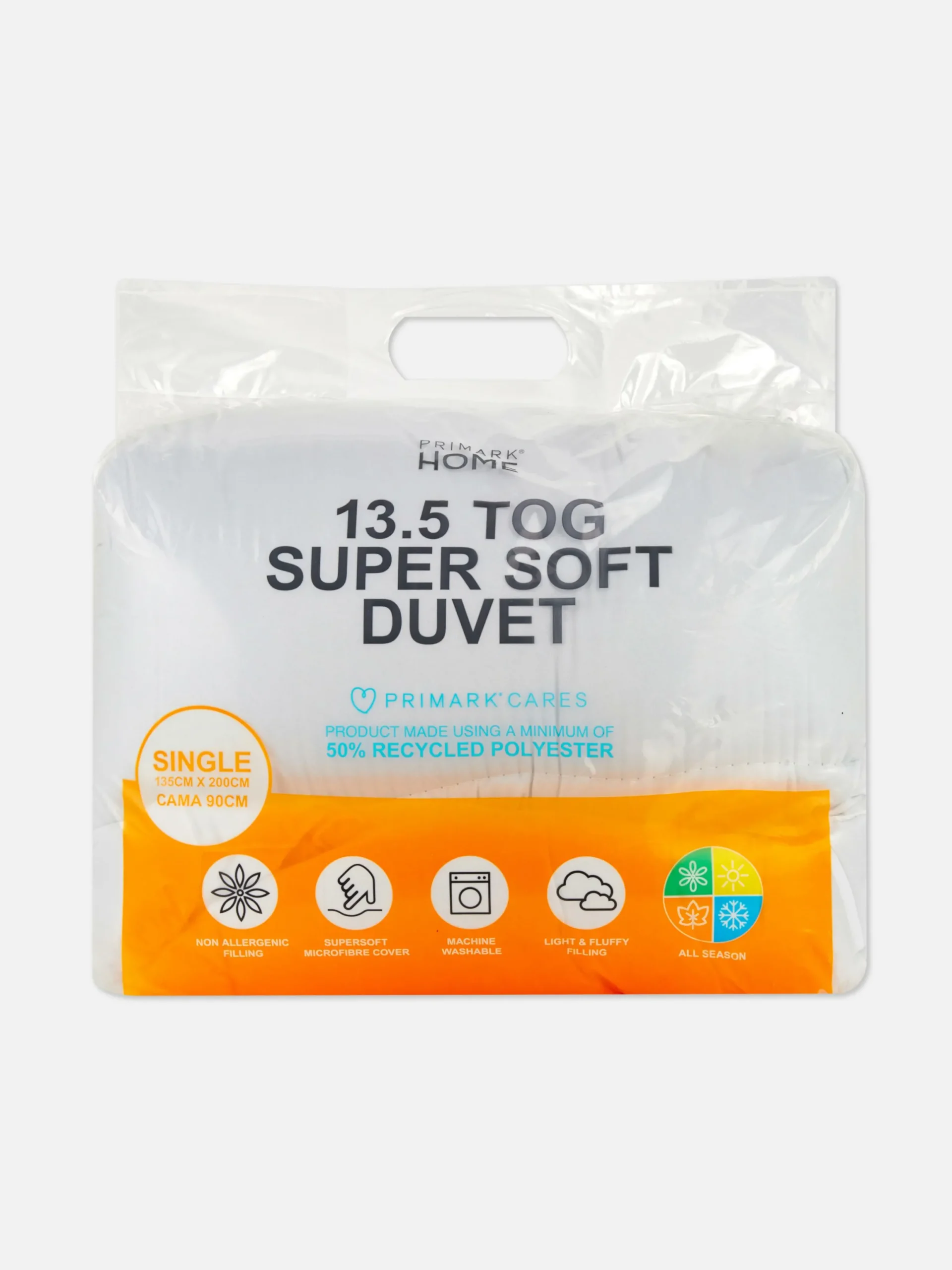 Primark Edredones Y Almohadas|Edredón Para Cama Individual Supersuave De 13,5 Tog