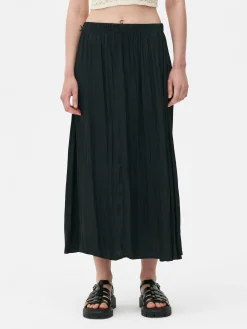 Mujer Primark Faldas|Falda Midi Plisada De Satén