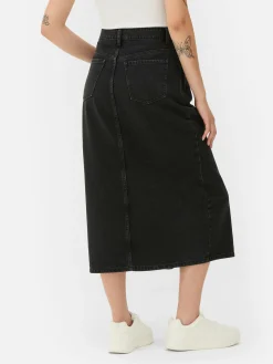 Mujer Primark Faldas|Falda Vaquera A Media Pierna