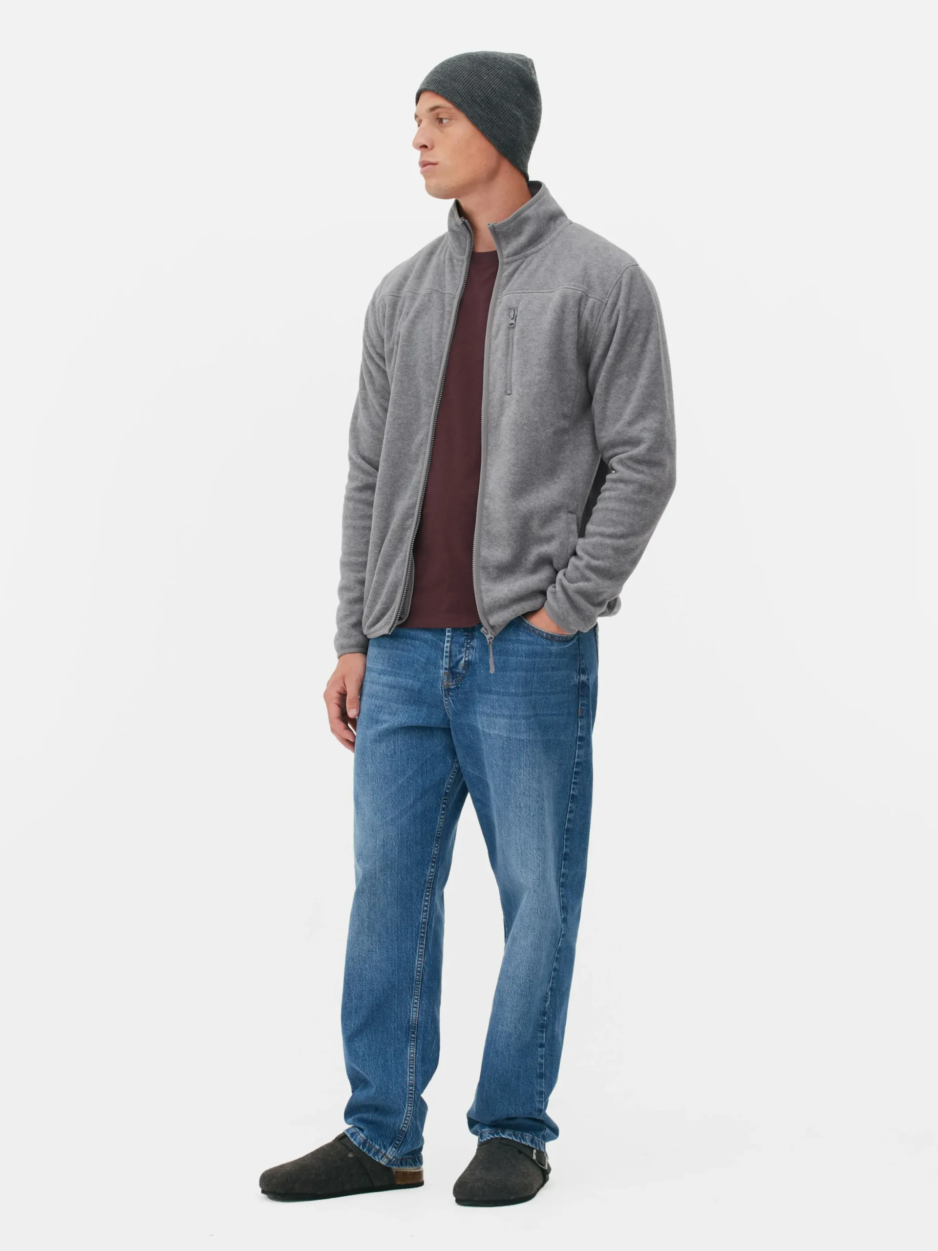 Hombre Primark Abrigos Y Chaquetas|Forro Polar Con Cremallera Y Cuello Chimenea