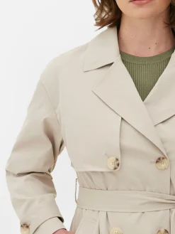 Mujer Primark Abrigos Y Chaquetas|Gabardina De Doble Botonadura Con Cinturón