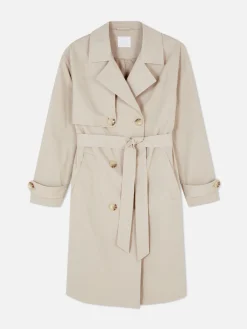 Mujer Primark Abrigos Y Chaquetas|Gabardina De Doble Botonadura Con Cinturón