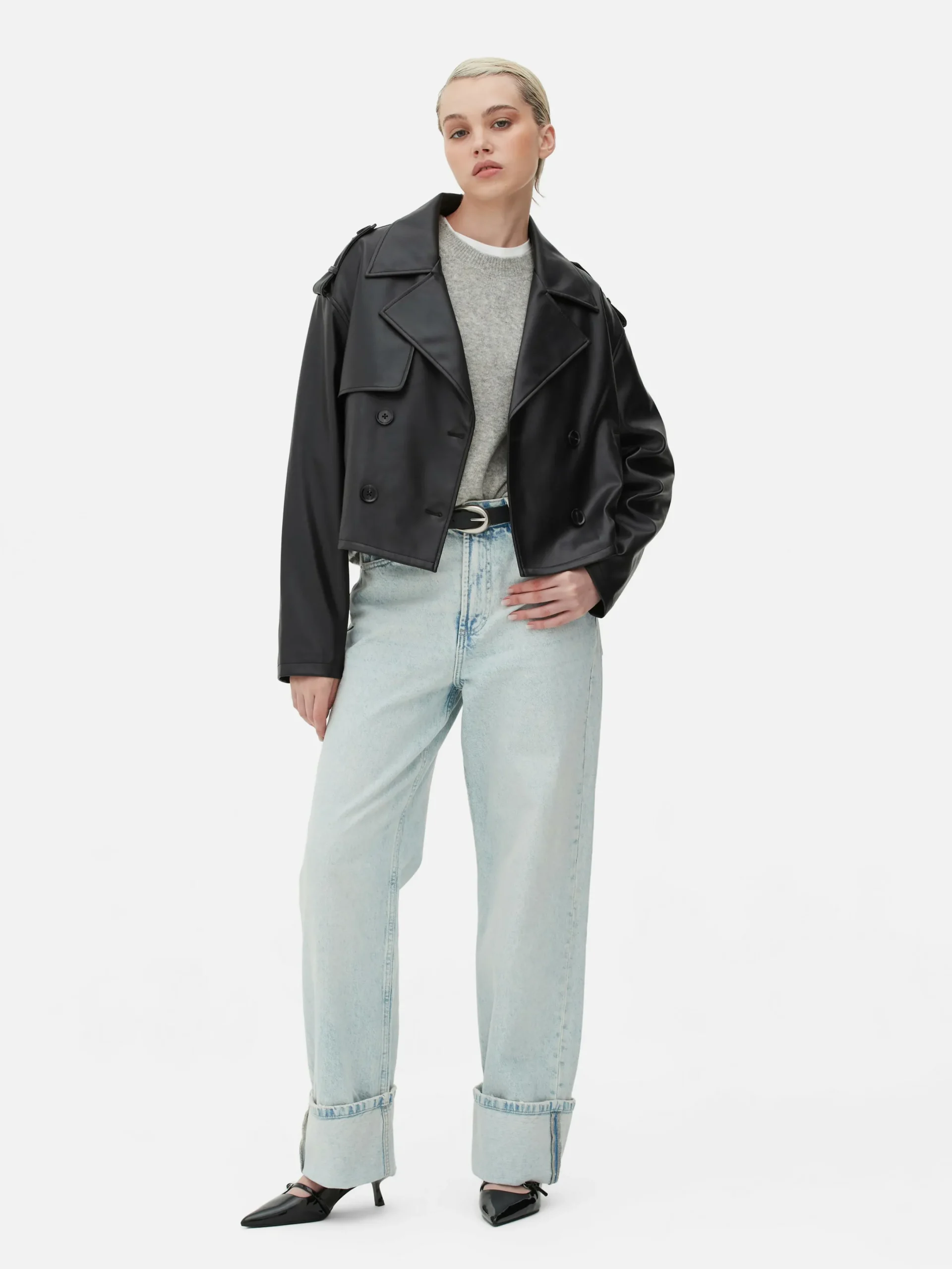 Mujer Primark Abrigos Y Chaquetas|Gabardina De Piel Sintética Corta