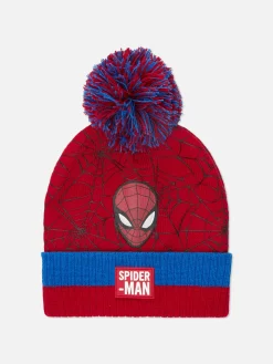Niños Primark Gorros, Sombreros, Guantes Y Bufandas|Gorro De Punto Con Pompón De Spiderman De Marvel