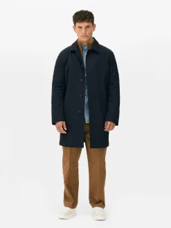 Hombre Primark Abrigos Y Chaquetas|Impermeable Largo Con Botonadura Sencilla