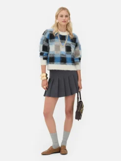 Mujer Primark Jerseys Y Cárdigans|Jersey A Cuadros Con Acabado Cepillado De Rita Ora