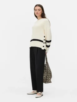 Mujer Primark Jerseys Y Cárdigans|Jersey A Rayas Con Detalle De Botones