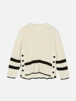 Mujer Primark Jerseys Y Cárdigans|Jersey A Rayas Con Detalle De Botones