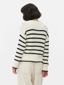 Mujer Primark Jerseys Y Cárdigans|Jersey A Rayas Con Hombros Enrejados