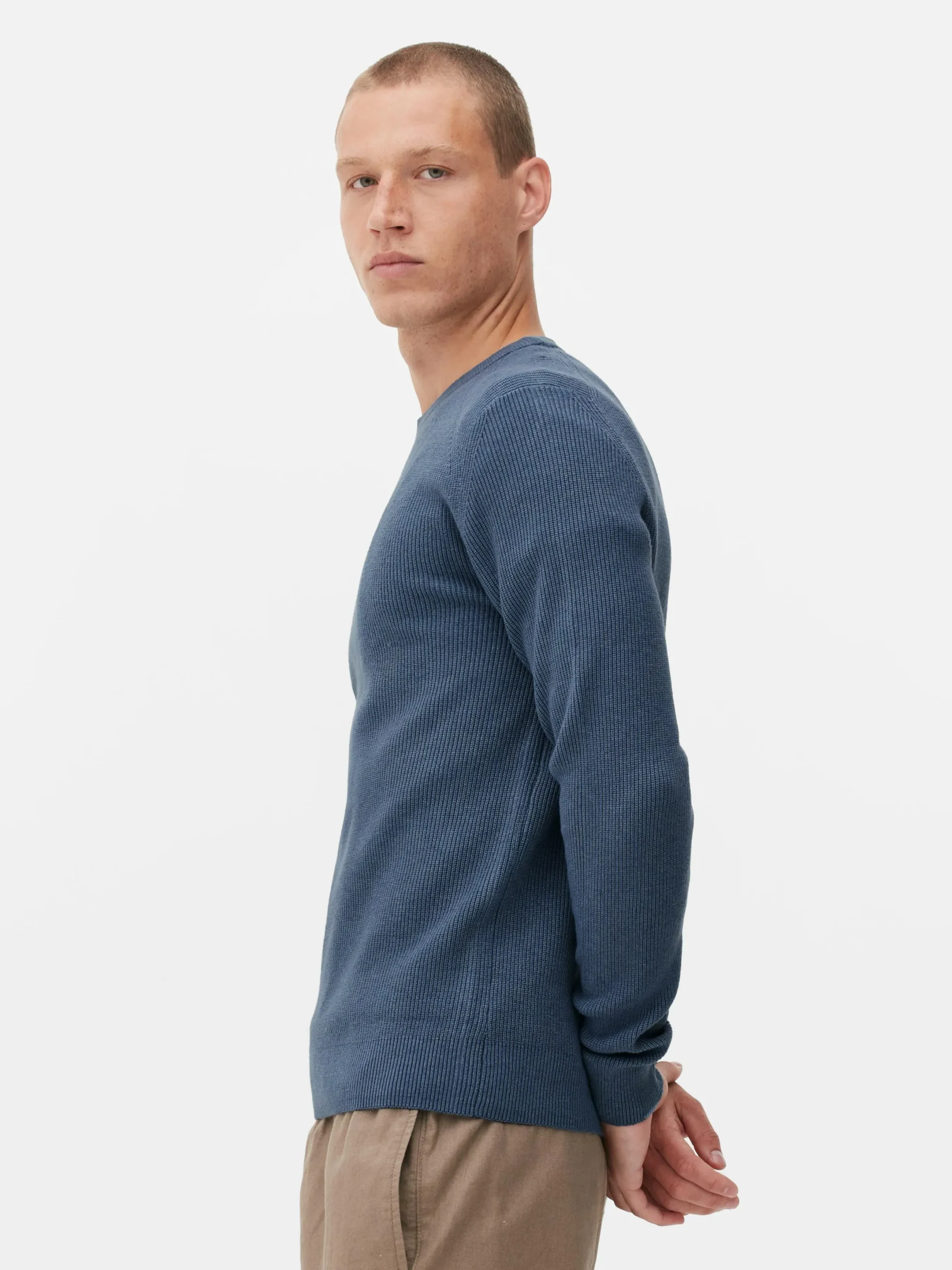 Hombre Primark Jerseys Y Cárdigans|Jersey Acanalado Con Cuello Redondo