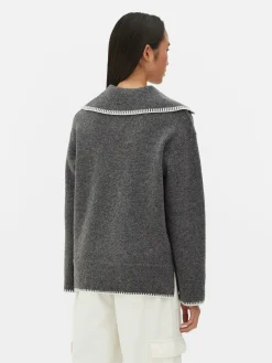 Mujer Primark Jerseys Y Cárdigans|Jersey Con Cuello Pespunteado