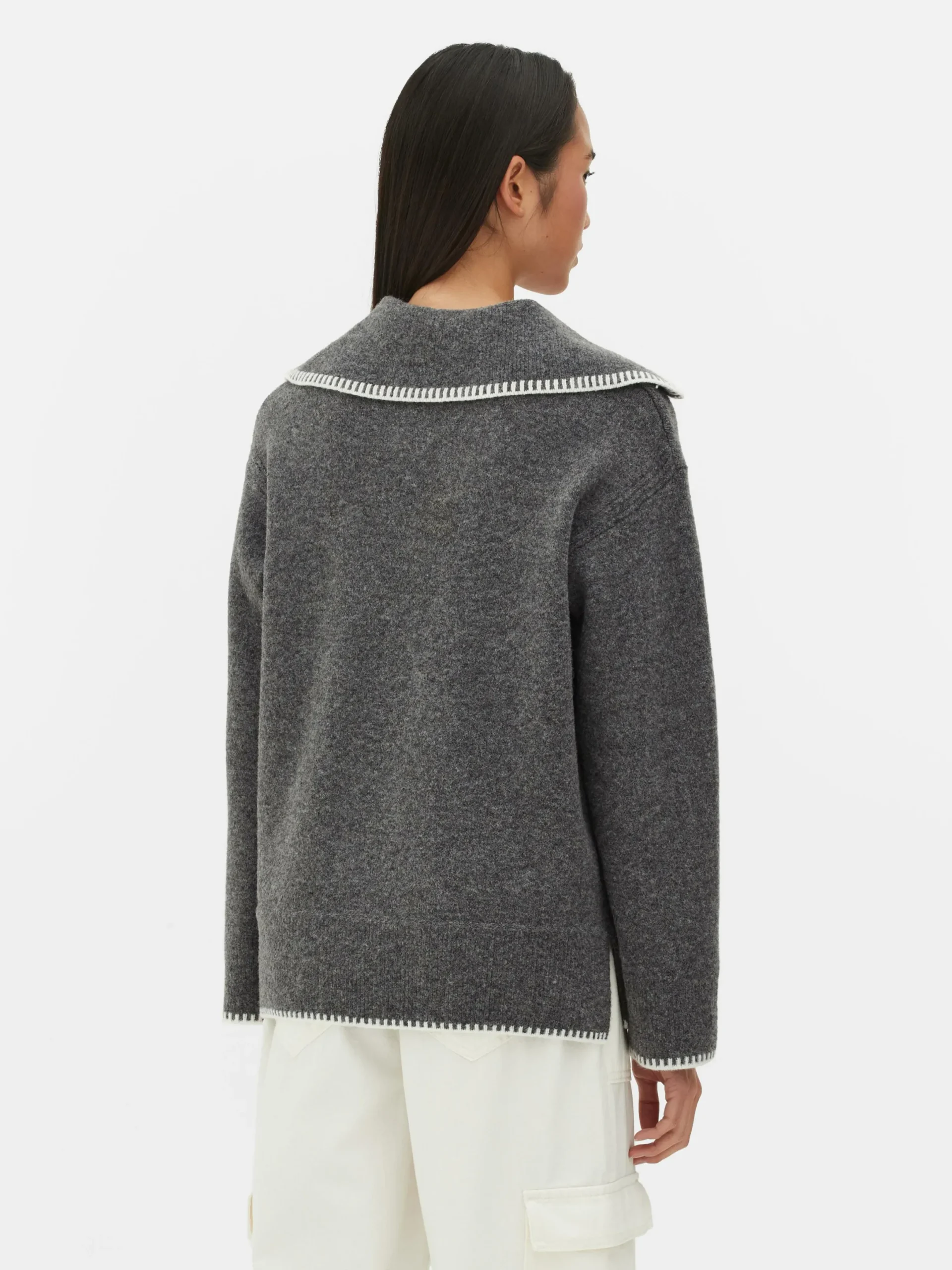 Mujer Primark Jerseys Y Cárdigans|Jersey Con Cuello Pespunteado