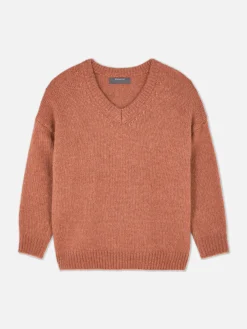 Mujer Primark Jerseys Y Cárdigans|Jersey De Corte Recto Con Cuello De Pico