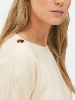 Mujer Primark Jerseys Y Cárdigans|Jersey De Cuello Barco Con Botones En Los Hombros