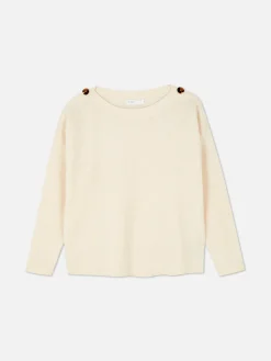 Mujer Primark Jerseys Y Cárdigans|Jersey De Cuello Barco Con Botones En Los Hombros