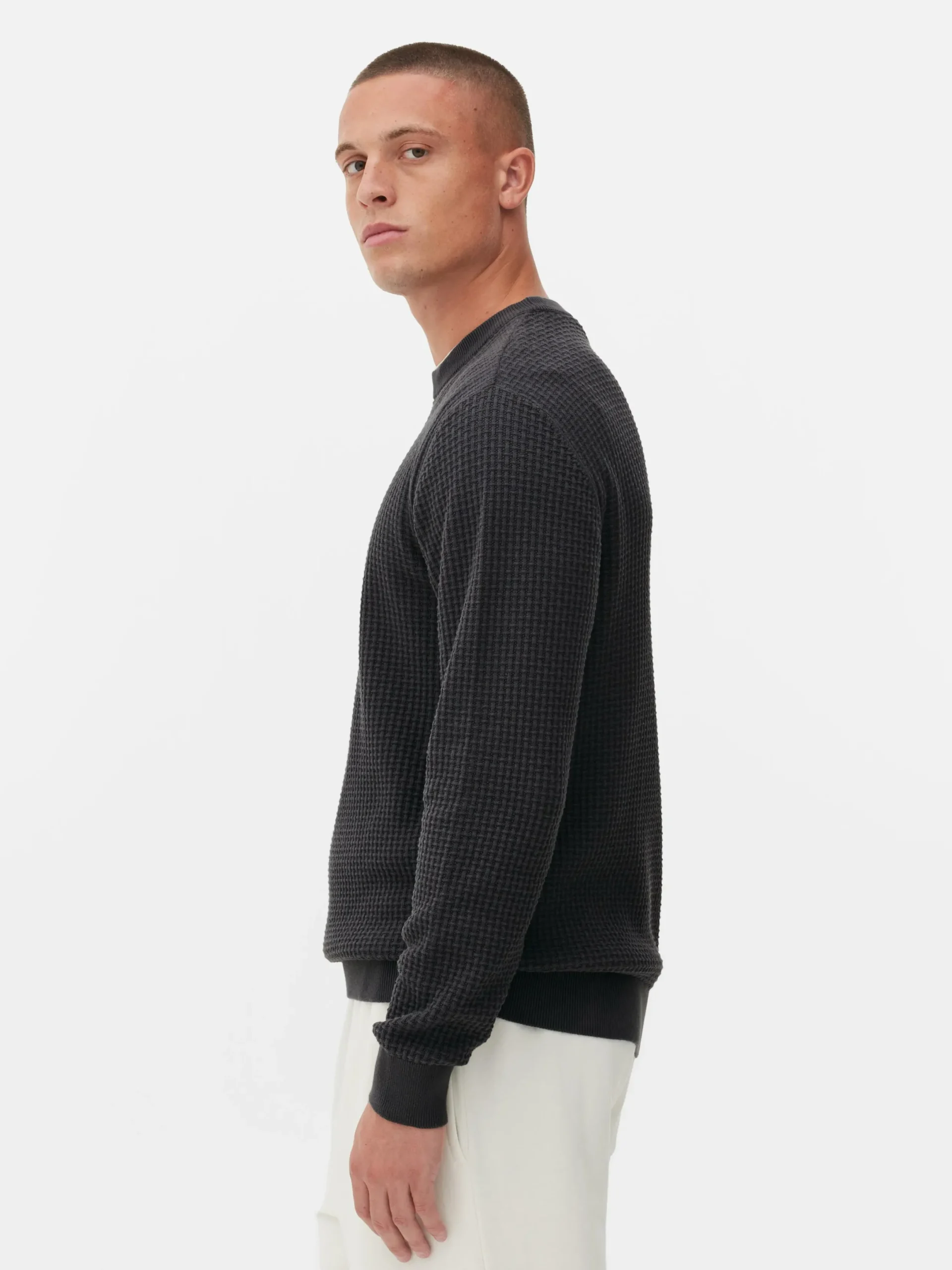 Hombre Primark Jerseys Y Cárdigans|Jersey De Cuello Redondo En Punto Esterilla