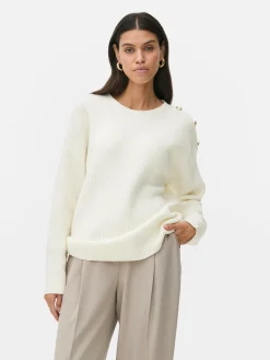 Mujer Primark Jerseys Y Cárdigans|Jersey De Cuello Redondo Con Botones Decorativos