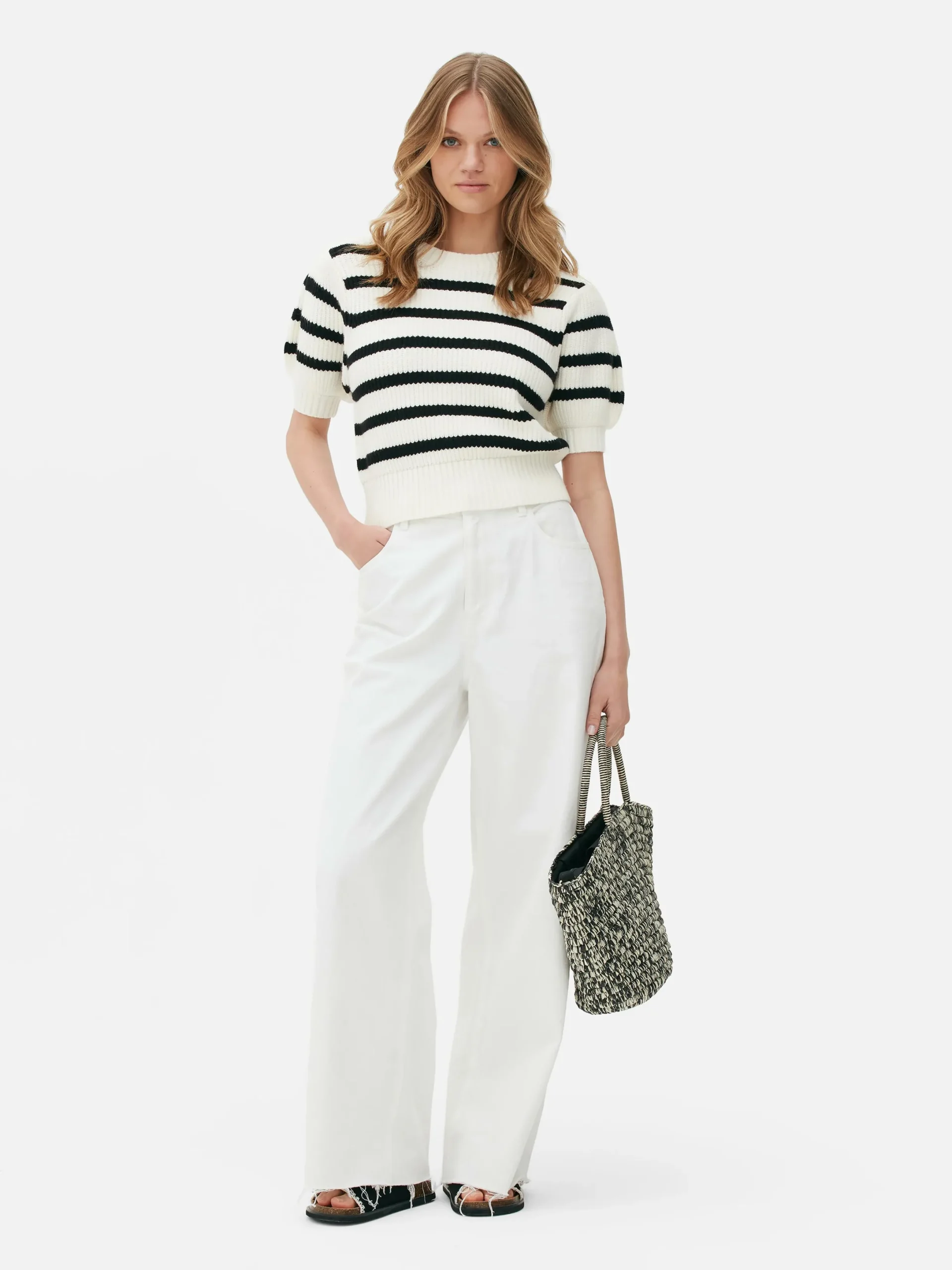 Mujer Primark Jerseys Y Cárdigans|Jersey De Manga Abombada A Rayas