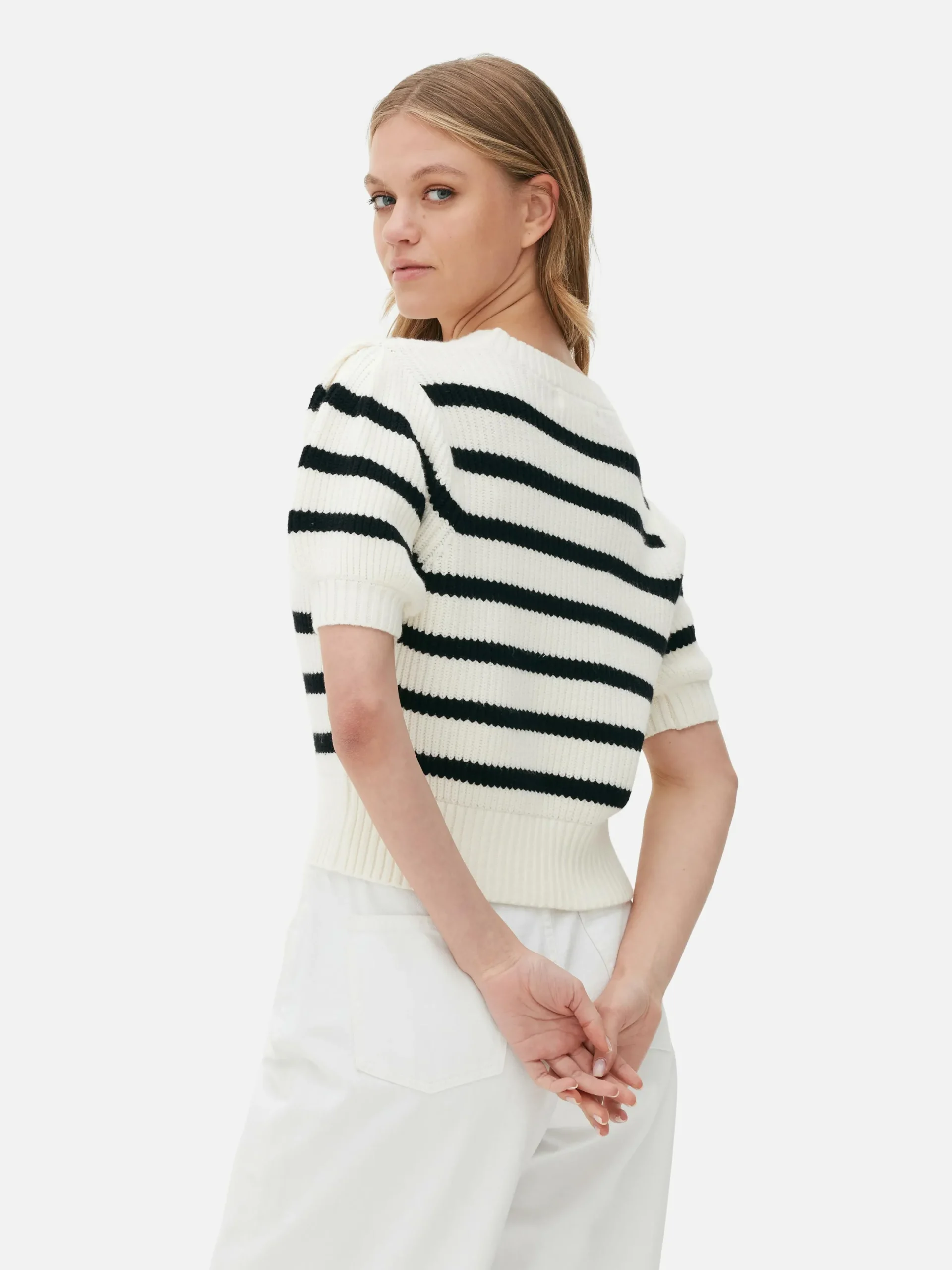 Mujer Primark Jerseys Y Cárdigans|Jersey De Manga Abombada A Rayas