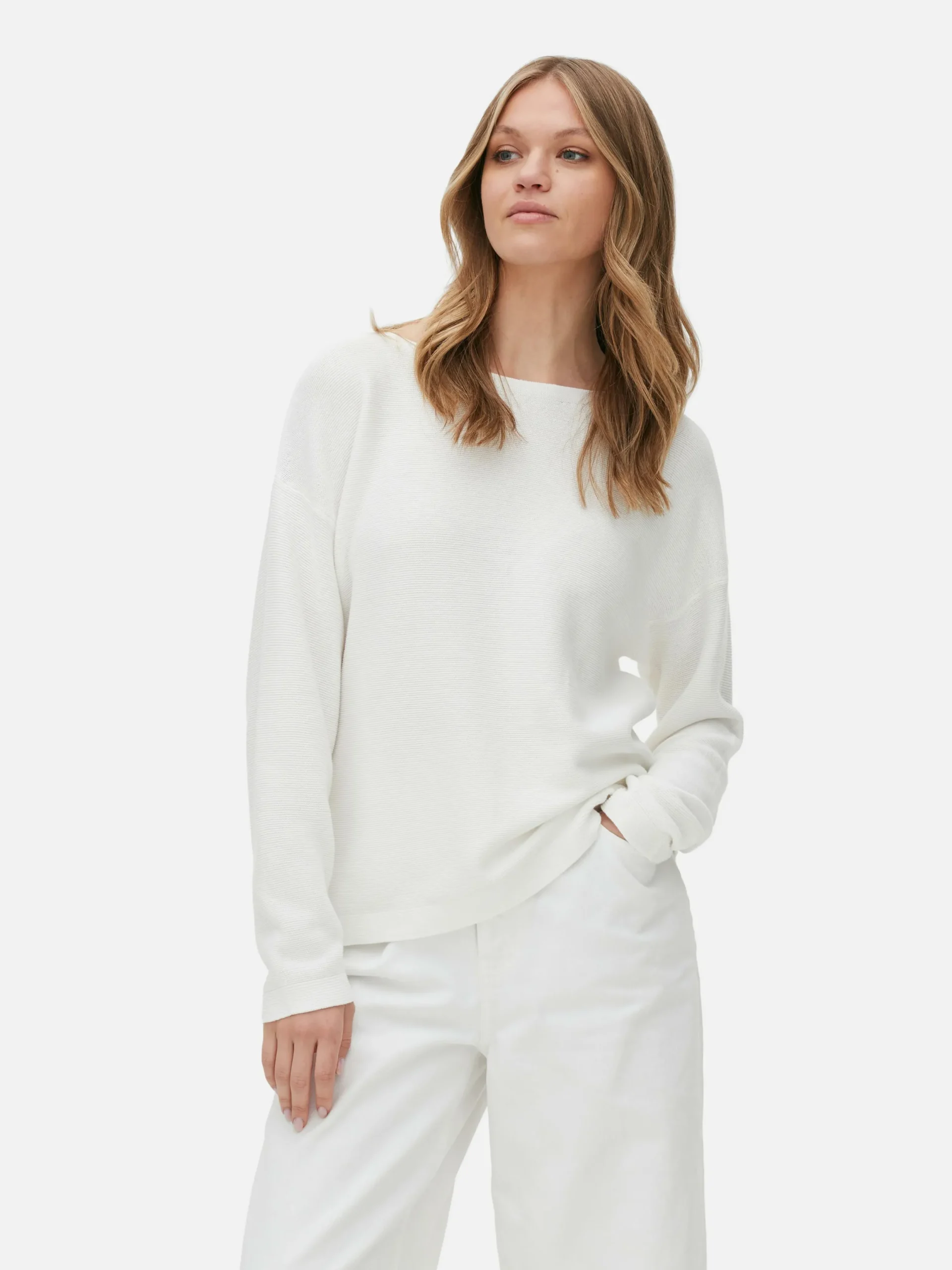 Mujer Primark Jerseys Y Cárdigans|Jersey De Manga Larga Con Cuello Barco