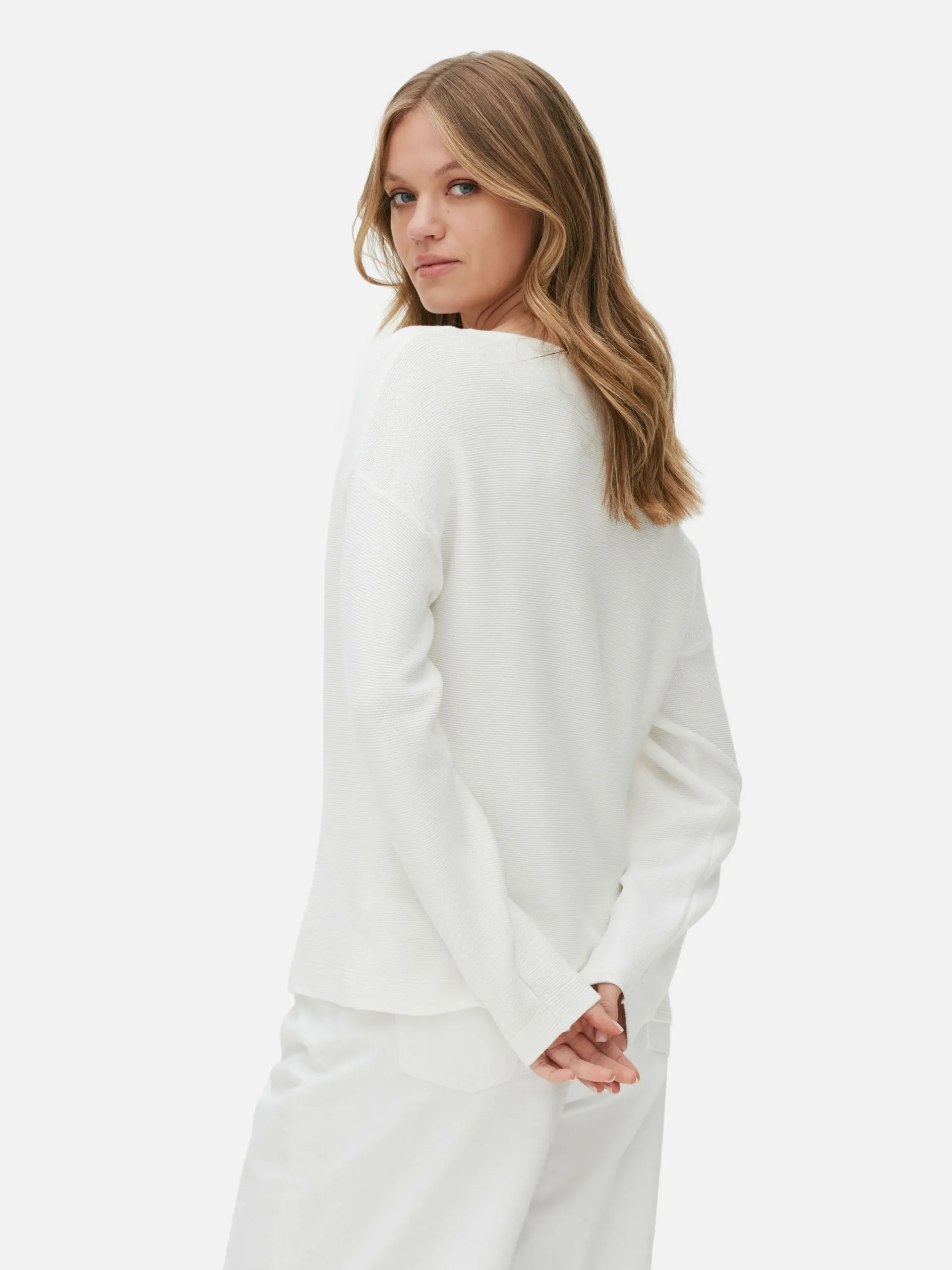 Mujer Primark Jerseys Y Cárdigans|Jersey De Manga Larga Con Cuello Barco