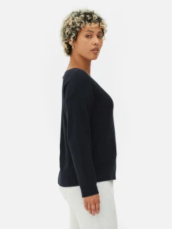 Mujer Primark Jerseys Y Cárdigans|Jersey De Manga Larga Con Cuello Barco