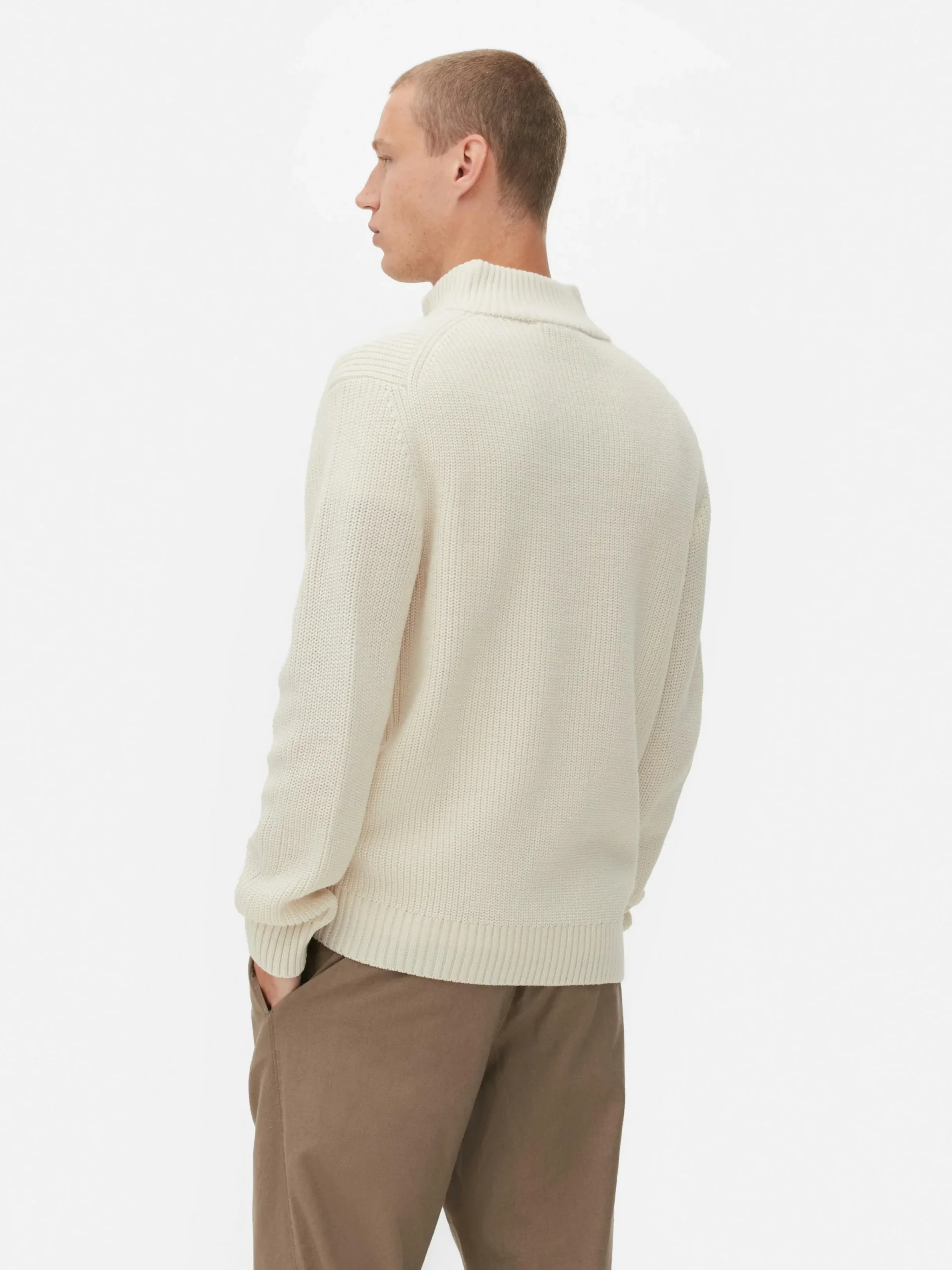 Hombre Primark Jerseys Y Cárdigans|Jersey De Punto Acanalado Con Media Cremallera