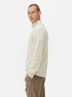 Hombre Primark Jerseys Y Cárdigans|Jersey De Punto Acanalado Con Media Cremallera