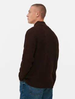 Hombre Primark Jerseys Y Cárdigans|Jersey De Punto Acanalado Con Media Cremallera