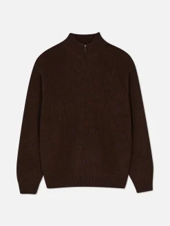 Hombre Primark Jerseys Y Cárdigans|Jersey De Punto Acanalado Con Media Cremallera