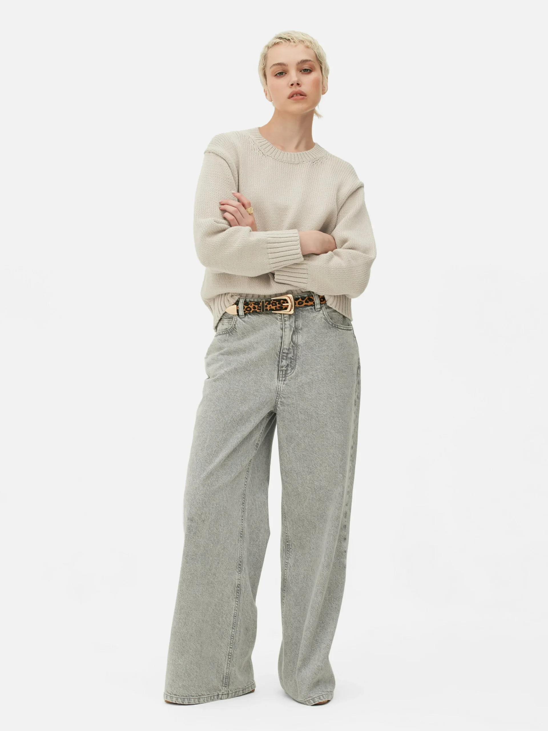 Mujer Primark Jerseys Y Cárdigans|Jersey De Punto Con Cuello Redondo